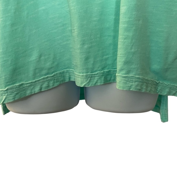 Pilcro Oversized Tee Shirt Green Cotton Slub Crew Neck High Low Hem Size XS - Picture 5 of 7